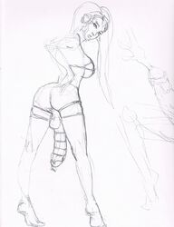 futanari intersex juggy monochrome sketch star_wars tagme twi'lek