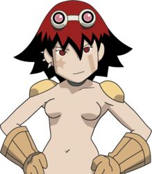 1girls eva_wei female molly_(oban) no_nipples oban_star-racers small_breasts smile solo tagme