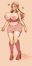 areolae ass bandana big_ass big_breasts big_nipples blonde_hair boots breasts breasts_out bursting_breasts busty curvy female female_only high_heel_boots high_heels huge_breasts human human_only inconvenient_breasts jay-marvel large_breasts lindsay_(tdi) long_hair monochrome nipples pinup skirt smile solo solo_focus standing thick_thighs thighs tight_clothing tight_skirt too_small_clothes total_drama_island undersized_clothes undersized_clothing voluptuous wide_hips