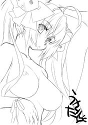 1girls animal_ear aoi_kumiko breasts bunny_ear di_gi_charat dice female monochrome nipples nude solo tied_hair twintails usada_hikaru