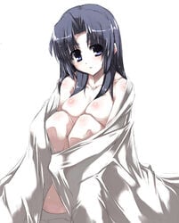 asakura_ryouko blue_eyes blue_hair breasts cleavage female female_only human long_hair nude solo suzumiya_haruhi_no_yuuutsu tokyo