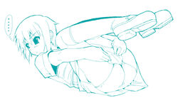 ass blue blush female female_only footwear human kneehighs legs_up lying monochrome nagato_yuki on_back panties pantyshot pantyshot_(lying) school_uniform seifuku serafuku shichimenchou socks solo suzumiya_haruhi_no_yuuutsu that_blue underwear