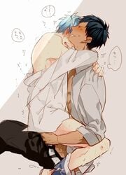 daiki_aomine kuroko's_basketball kuroko_no_basuke male_only tagme tetsuya_kuroko