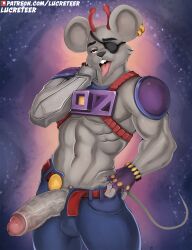 anthro biker_mice_from_mars genitals hi_res lucreteer male male_only mammal modo_(bmfm) mouse murid murine penis pinup pose rodent solo tagme