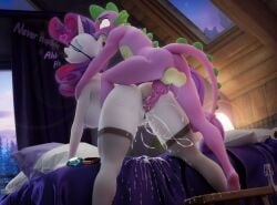 cum cum_in_pussy cum_inside hooves-art my_little_pony penetration rarity_(mlp) spike_(mlp)