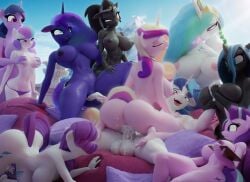 1boy 3d 6+girls 9girls absurd_res anthro barefoot bodily_fluids cum cum_inside equid equine feet female flurry_heart_(mlp) friendship_is_magic genital_fluids group group_sex harem hasbro hi_res hooves-art horn horse incest king_sombra_(mlp) male male/female mammal my_little_pony mythological_creature mythological_equine mythology orgy pimp pony princess_cadance_(mlp) princess_celestia_(mlp) princess_luna_(mlp) queen_chrysalis_(mlp) queen_umbra_(mlp) rarity_(mlp) rule_63 sex shining_armor_(mlp) starlight_glimmer starlight_glimmer_(mlp) twilight_sparkle_(mlp) unicorn