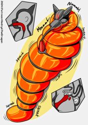 after_transformation bodily_fluids bound breast_milking clothing drone encasement genitals goo_(disambiguation) handwear hi_res inflatable_toy inflation lactating latex mittens mummification mummified mummy mummy_wrappings penis struggling transformation tube undead xedryk