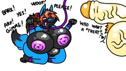 anthro ass balls barking big_balls big_breasts big_butt big_penis bodily_fluids breasts canid canine canis collar dahliathefox drooling duo elysios_(elysios) female furry furry_only genitals hi_res huge_balls huge_breasts huge_butt huge_cock hyper hyper_balls hyper_breasts hyper_butt hyper_genitalia hyper_penis leach male male/female mammal penis pubes saliva saliva_on_tongue text vein veiny_balls veiny_penis wolf wolfy_(dahliathefox)