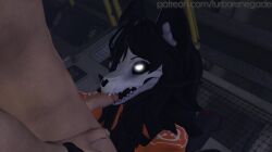 anthro black_body black_fur black_hair black_sclera black_tongue bone canid canine clothed_female clothing d-class digital_media_(artwork) duo female fur genitals glowing glowing_eyes hair hallway hand_on_hand hand_on_hip hi_res human human_on_anthro humanoid_genitalia humanoid_penis imminent_oral inner_ear_fluff interspecies jumpsuit long_hair looking_at_another looking_at_partner male male/female mammal nude_male oral oral_penetration penetration penis preview scp-1471 scp-1471-a scp-1471-a_(da.nilkaz) scp_containment_breach scp_foundation sex skull skull_head source_filmmaker tongue tuft turborenegade v3d_(artwork) white_eyes