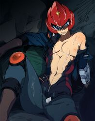 1boy cum male male_focus male_only solo weko_(senell) yu-gi-oh! yu-gi-oh!_5d's yusei_fudo