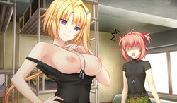 blonde_hair ellen_aice miono_shizuku muv-luv muv-luv_alternative purple_eyes smile