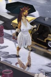 2025 5_fingers animal_genitalia animal_penis anthro areola artist_name balls beverage breasts brown_hair clothed clothed_anthro clothed_herm clothed_intersex clothing coffee coffee_cup commercial_vehicle container cup digital_media_(artwork) ear_piercing ear_ring equine_genitalia equine_penis eyebrows eyelashes fingers fire_hydrant first_person_view genitals giraffe giraffid hair herm herm_anthro herm_focus hi_res holding_object holding_umbrella hoop_ear_ring hooves horn intersex intersex_anthro intersex_focus long_hair magnetus mammal nipples ossicone outside penis piercing puddle raining reflection ring_piercing solo_focus tail taxicab text translucent translucent_clothing umbrella vebril vehicle vulva water wet wet_clothing