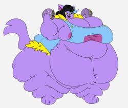 bbw big_breasts breasts catty_(undertale) deltarune domestic_cat female furry huge_breasts mexifurfoof morbidly_obese morbidly_obese_female obese obese_female overweight thick_thighs wide_hips