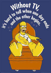 1boy barefoot blue_background briefs chair chubby english_text erection feet homer_simpson human large_penis male male_only penis pubic_hair recliner remote solo tank_top testicles text the_simpsons veins veiny_penis