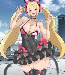 1girls athletic_female big_breasts blonde_hair blue_eyes cleavage clothed female female_abs fit_female lucky_chloe namco pin_up tama-mate tekken xenoman