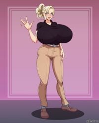 1girls alternate_version_available avalewds big_breasts blonde_female blonde_hair blue_eyes breasts female female_focus female_only huge_breasts large_breasts massive_breasts tagme