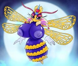 1girls 2d 2d_(artwork) antennae_(anatomy) anthro areolae arthropod artist_name bee breasts completely_nude completely_nude_female disembodied_hands female full_body heart huge_breasts hymenopteran insect_girl insect_wings insects insects kirby_(series) kirby_triple_deluxe looking_at_viewer massive_breasts moon moonlight motion_lines multicolored_body naked naked_female night nintendo nipples non-mammal_breasts nude nude_female philahorns purple_eyes queen_sectonia solo solo_female stars stinger two_tone_body wings