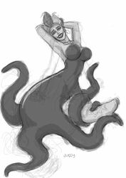 disney futanari intersex juggy monochrome penis sketch the_little_mermaid ursula ursula_(the_little_mermaid)