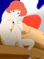 1girls 80s blue_eyes breasts brown_hair female human light-skinned_female light_skin nausicaa nausicaa_of_the_valley_of_the_wind nipples nude oldfathamster princess pussy short_hair sitting solo studio_ghibli