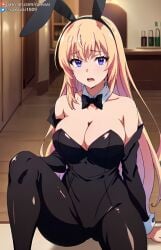 ai_generated anime bunny_girl bunnysuit classroom_of_the_elite ichinose_honami_(cote) large_breasts purple_eyes ranwai stable_diffusion youkoso_jitsuryoku_shijou_shugi_no_kyoushitsu_e