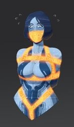 bondage bound breasts cortana female female_only femsub gag gagged halo_(game) halo_(series) huge_breasts restrained skelebomb text