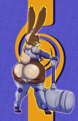 ambiguous_gender big_ass bubble_butt furry huge_ass rabbit renzaku693 tagme thick_thighs wide_hips