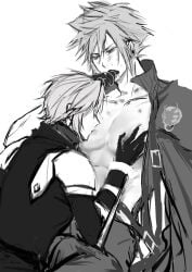 2boys age_difference aged_down androgynous breast_grab closed_eyes clothed cloud_strife femboy feminine_male final_fantasy final_fantasy_vii final_fantasy_vii_advent_children final_fantasy_vii_ever_crisis gay gloves greyscale hickey lactation licking licking_nipples male male/male male_lactation nipple nipple_play nipple_suck open_clothes partially_clothed pec_grab petite sephiroth short_hair sketch spiky_hair tagme thighs twink yaoi younger_male