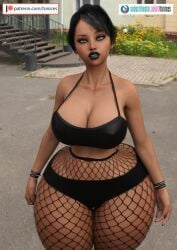 1girls 3d big_lips bimbo_lips black_clothing black_lipstick black_nails bottom_heavy breasts chest cleavage cropped_legs curvaceous curvy curvy_figure digital_media_(artwork) eyelashes eyeshadow fake_eyelashes female female_focus fishnet_legwear fishnet_pantyhose fishnets front_view goth goth_girl hips huge_ass huge_breasts human hyper_hips hyper_thighs large_ass large_breasts large_thighs legs light-skinned_female light_skin lipstick long_eyelashes looking_at_viewer makeup mascara massive_thighs nipple_bulge original original_character outside patreon_username plump_lips red_eyeshadow ruby_(tonices) short_female shorter_female shorts shortstack standing subscribestar_username tan_skin thick thick_hips thick_legs thick_thighs thighs tonices underwear upper_body url waist walking watermark wide_hips