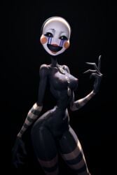 5_fingers ai_generated animatronic animatronic_female black_background black_skin breasts buttons classic_fnaf_2_marionette classic_fnaf_2_puppet curvy curvy_female female female_only five_nights_at_freddy's five_nights_at_freddy's_2 haunted looking_at_viewer marionette_(fnaf) masked masked_female nipples original_fnaf_2_marionette original_fnaf_2_puppet pixai possessed puppet_(fnaf) robot_girl rubber_skin simple_background slim slim_waist solo striped_arms striped_legs thighhighs ultimate_custom_night white_pupils