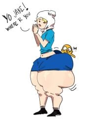 2boys 7gtes adventure_time ass big_ass blonde_hair bubble_butt calling_out_name canid canine dumptruck_ass fat_ass femboy finn_the_human hiding huge_ass jake_the_dog large_ass male male_only shorts solo_focus thick_thighs thunder_thighs wide_hips