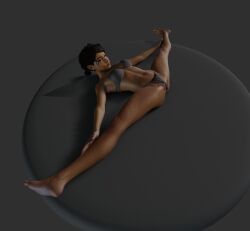 1girls 3d blender bra breasts clementine_(the_walking_dead) dark-skinned_female dark_skin feet female female_focus female_only flexible legs legs_apart legs_spread long_legs medium_breasts petite pussy rizendy short_hair soles splits teenage_girl teenager the_walking_dead the_walking_dead:_a_new_frontier the_walking_dead_game thong underwear