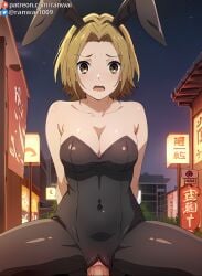 ai_generated anime blonde_hair bondage bunny_girl bunnysuit cowgirl_position horimiya large_breasts ranwai sex stable_diffusion vaginal_penetration vaginal_sex yellow_eyes yoshikawa_yuki yoshikawa_yuki_(horimiya)