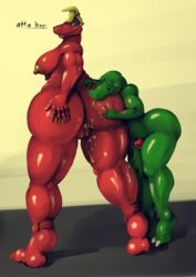 ass big_breasts big_penis breasts cheeks chubby cum female huge_ass huge_breasts huge_cock licking lizard male mukihyena nipples penis presenting presenting_hindquarters pussy reptile rubbing scalie tongue