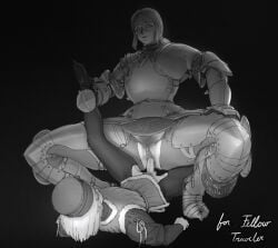 1boy 1girls adult_and_teenager age_difference armor armored_female blush clitoral_hood clitoris erect_penis female_knight female_penetrated femdom greyscale knight knight_armor larger_female larger_penetrated leg_grab looking_at_partner male_penetrating male_penetrating_female master_and_servant older_female older_woman_and_younger_boy penis penis_in_pussy pubes pubic_hair pussy reverse_cowgirl_position riding riding_penis sex size_difference sketch smaller_male smaller_penetrating smile spread_legs squatting squatting_cowgirl_position teenage_boy teenager vaginal_penetration vaginal_sex veiny_penis wassnonnam young younger_male younger_penetrating_older