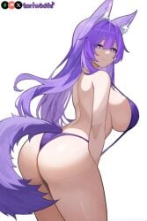 1girls ai_generated ass ass_focus big_breasts big_breasts breasts breasts breasts breasts curvy cute dog_ears dog_girl doggirl female female female_focus female_only highres hips huge_boobs huge_breasts kemonomimi light_skin light_skinned_female long_hair patreon_username petgirl petite purple_ears purple_eyes purple_hair purple_tail sling_bikini thick_thighs thighs tori toriwoofs watermark wavy_hair white_background white_skin white_skinned_female wide_hips wolf_ears