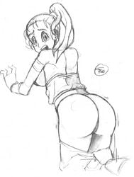 butt butt_crack chrono_trigger marle no_panties pants pants_down pussy tagme trno