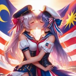 ai_generated countryhumans countryhumans_girl flag flags malaysia malaysia_(countryhumans) malaysia_flag yuri