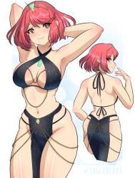 ass breasts female female_only nintendo pyra solo tagme xenoblade_(series) xenoblade_chronicles_2 yaizaberry yomorio_lingerie