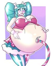 2b_labs belly_inflation big_belly big_breasts breasts claire_(claireclown7) cleavage clown clown_girl dollification drill_hair female inflation navel_inflation navel_insertion pigtails ready_to_pop soft_belly tagme thick_thighs valve_on_belly wardrobe_malfunction wide_hips