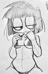 1girls adult_swim bikini breasts creepy_susie goth goth_girl itimu sketch the_oblongs thong