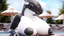 1girls 3d animated anthro areolae big_breasts blender cetacean deforming_mesh female female_only hi_res huge_breasts jiggle_physics makeup mp4 nipples orca pool poolside qanak scarification solo solo_female sound tagme video whale xazter3d