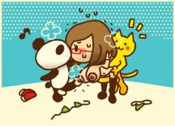 brown_hair cat_(swapnote) glasses nikki_(swapnote) osterzonensfw panda_(swapnote)