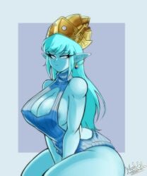 aeos agios aiosu areola_slip blue_body blue_eyes blue_hair crown dragon_ball dragon_ball_heroes dragon_ball_z earrings goddess huge_boobs huge_breasts long_hair nexxa nexxart nipple_bulge nipple_slip potara_earrings sleeveless_sweater sleeveless_turtleneck super_dragon_ball_heroes supreme_kai_of_time sweater thick_thighs time_power_unleashed_form time_power_unleashed_form_(dragon_ball) turtleneck virgin_killer_sweater wide_hips