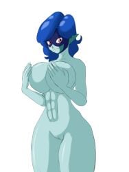 big_breasts big_breasts blue_hair blue_skin breasts dragon_ball dragon_ball_super ibispaintx kakunsa kakunsa_(dragon_ball) naked_female nude red_eyes thick_ass thick_thighs