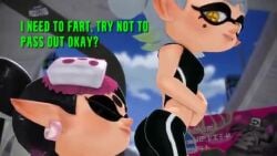 2girls 3d animated callie_(splatoon) cousins fart fart_cloud fart_fetish farting farting_in_face farts female female_only gas gassy gassy_female inkling marie_(splatoon) smelly splatoon stinky tagme talking text tooty3d video