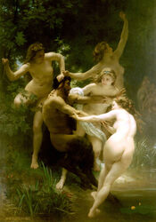 1873 ass breasts brown_fur female fine_art greek_mythology male nude nymph nymphs_and_satyr painting painting_(artwork) pale_skin public_domain satyr straight_hair tagme traditional_art traditional_media_(artwork) william-adolphe_bouguereau