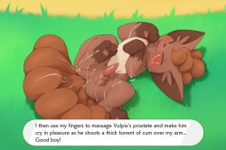 blush blush brown_fur cum cum_on_body erection lying lying_on_back male_vulpix paws pocket_campfire pokémon_(species) pokemon pokemon pokemon_(species) pokephilia solo solo_male tongue tongue_out vulpix