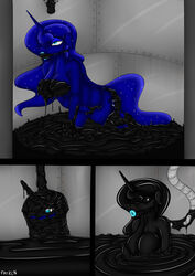 anthro breasts doll dr.chips dripping fayren female female_only friendship_is_magic gag goo messy my_little_pony princess_luna_(mlp) rubber simple_background sinking sticky transformation