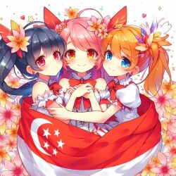 ai_generated anime flag flags singapore singapore_flag yuri