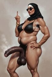 1futa ai_generated arab_futa_auntie(briang1748) armpit_crease armpit_fetish armpit_hair armpits arms_up balls belly bikini_top black_bikini black_cloak briang1748 brown_skin burka chubby chubby_futanari cloak dark-skinned_female dark-skinned_futanari dark_eyes dark_foreskin dark_nipples dark_penis dark_skin darkened_genitalia face_mask futanari hairy hairy_armpits hairy_balls hijab huge_balls huge_breasts huge_cock large_breasts looking_at_viewer looking_down mature_futa milf muslim_female nipple_bulge nipples penis_size_comparison penis_size_difference pov pubes pubic_hair public_nudity public_pool sagging_balls saggy_balls size_difference steam sunglasses sweat sweatdrop sweating taker_pov tan-skinned_futanari tan_skin testicles